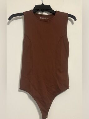 Abercrombie & Fitch Soft AF Brown Sleeveless Bodysuit